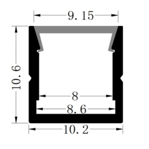 10x10 Aluminum Channel for LED Strips