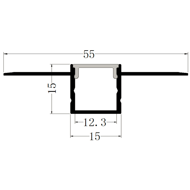 15x15 Trimless Aluminium Profile for LED Strip Lights