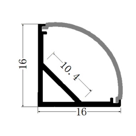 16x16 Triangular V Corner Aluminum Profile for LED Strip