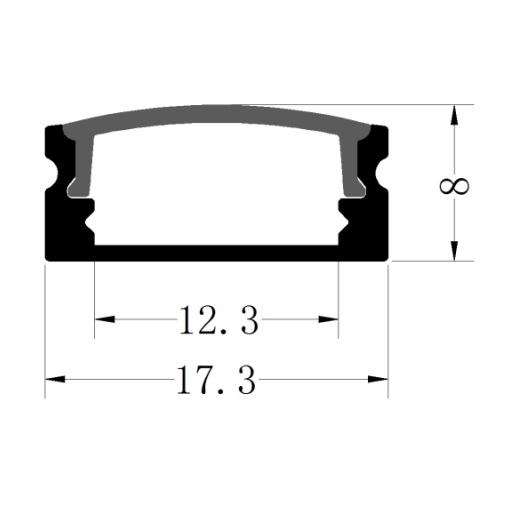 17x6 2m Surface Mounted Aluminium LED Profile