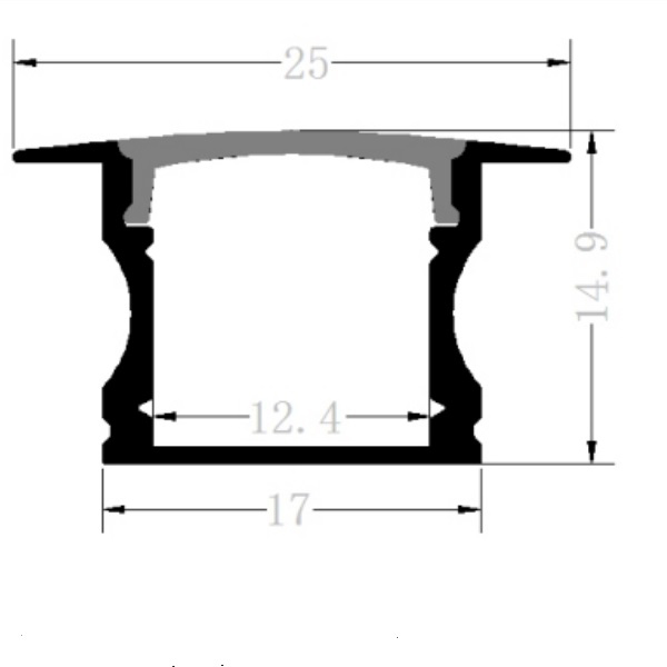 17x14 Recessed Aluminum Profile for LED Strip Lighting